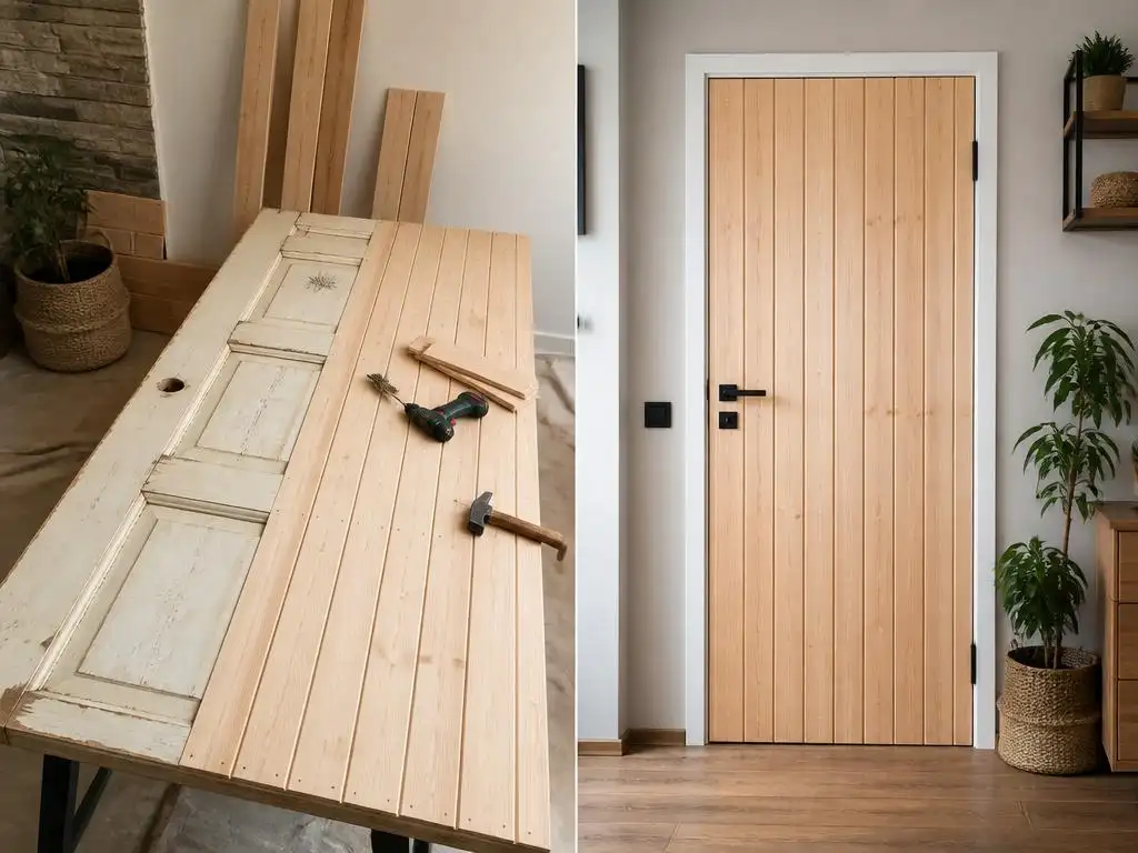Jak efektivně renovovat staré interiérové dveře palubkami