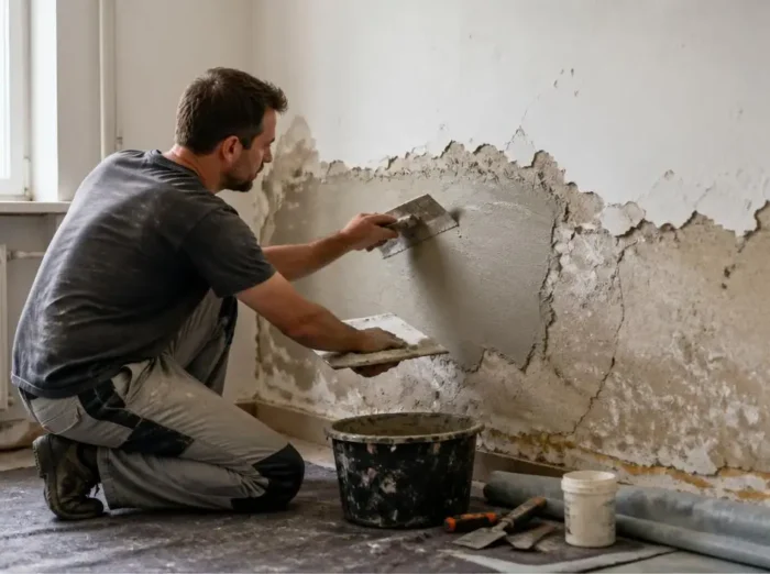 Jak efektivně opravit opadanou omítku v bytě svépomocí